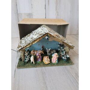 Vintage Italian nativity scene AS IS Jesus Xmas figure animal